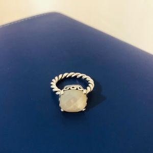 PANDORA Mother of Pearl silver ring size 7